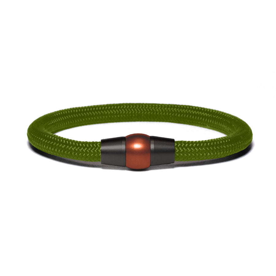 Armband PVD Schwarz - Paracord Olivgrün