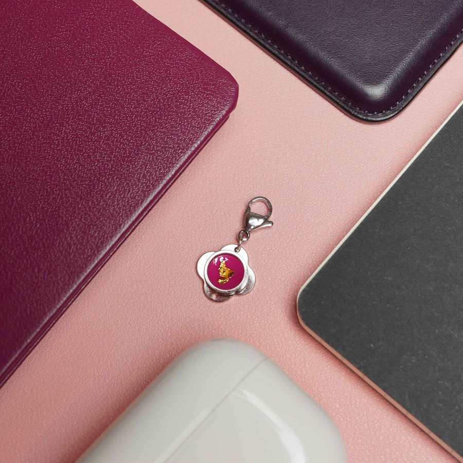 Folé Anhänger / Pink & Blattgold