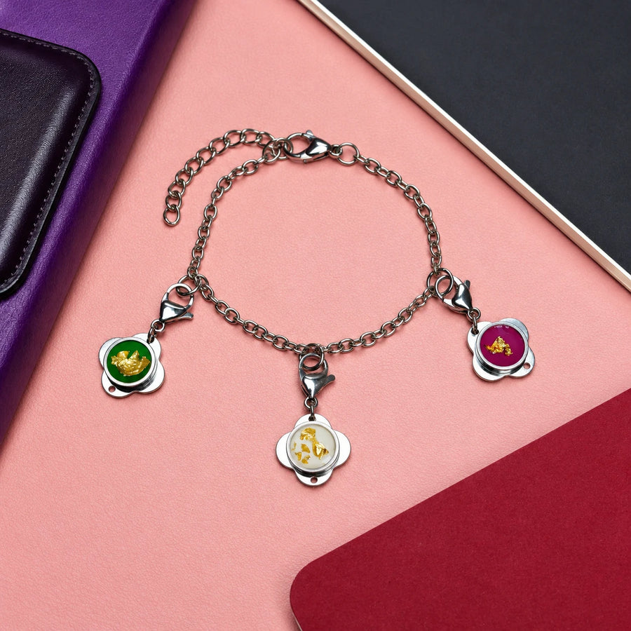 Folé Bracelet / Cold Enamel and Gold Leaf