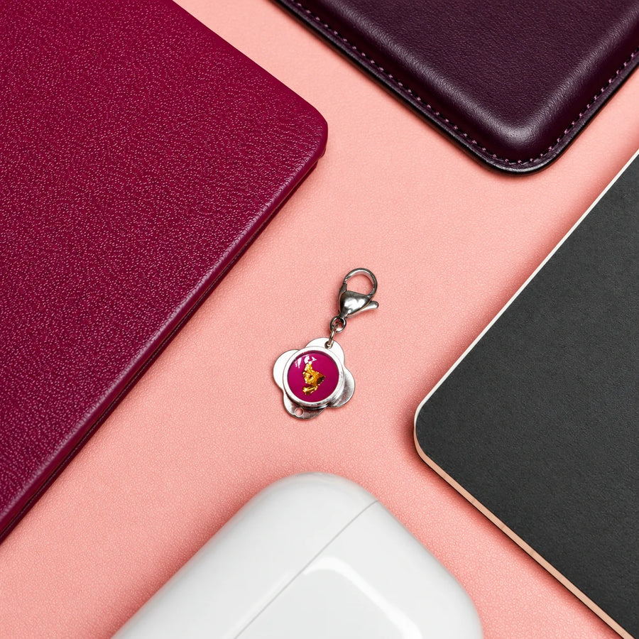 Folé Anhänger / Pink & Blattgold