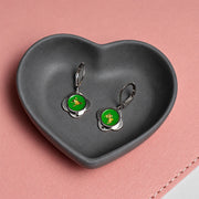 Folé Earrings / Green & gold leaf