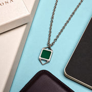 Quadrata necklace / malachite