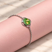 Folé Bracelet / Green & gold leaf