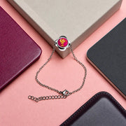 Folé Bracelet small / Pink & gold leaf