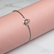 Folé Bracelet small / Pink & gold leaf