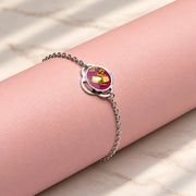 Folé Bracelet / Pink & gold leaf