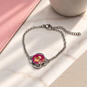 Folé Bracelet / Pink & gold leaf