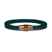 Bracelet bi-color copper - Paracord dark green