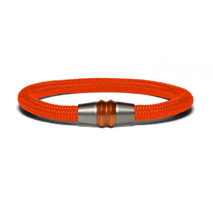 Bracelet bi-color copper - Paracord neon orange