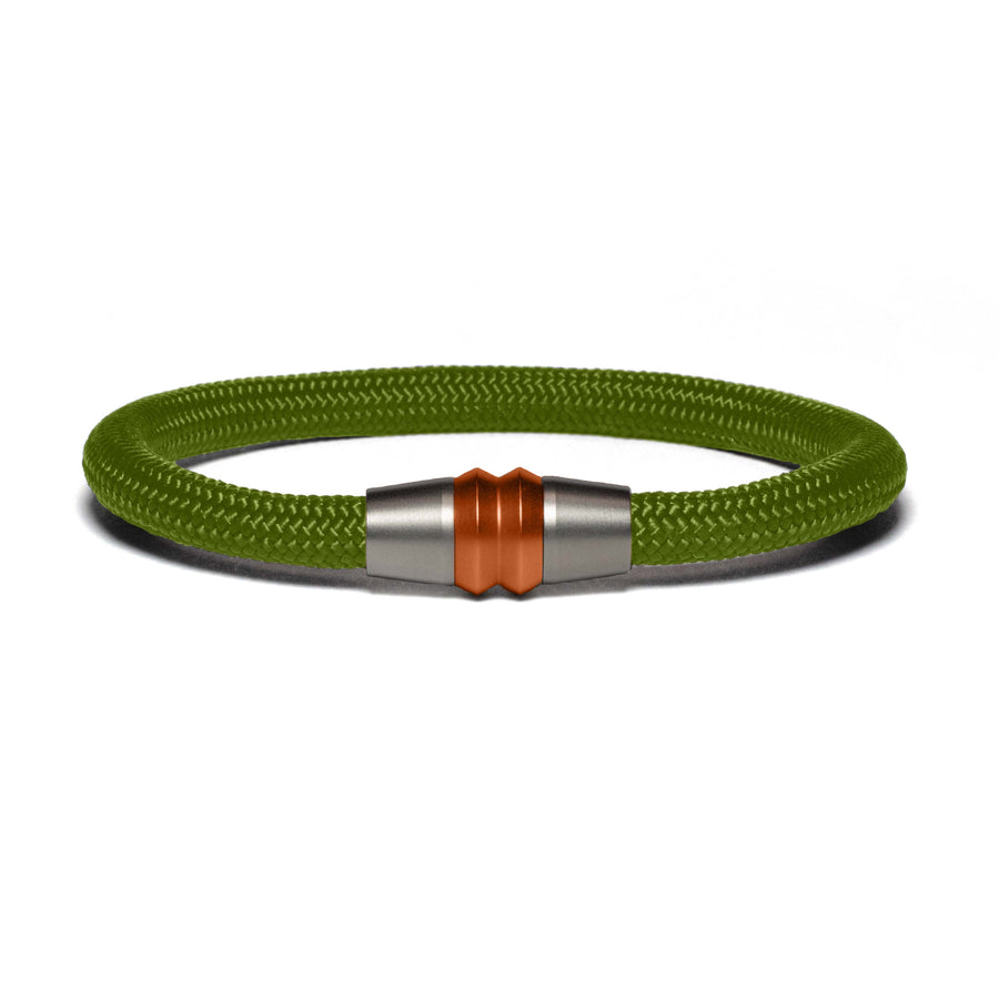 Bracelet bi-color copper - Paracord olive green