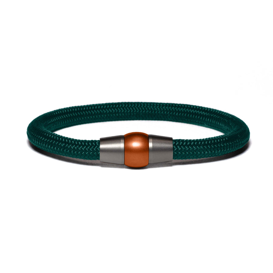 Bracelet bi-color copper - Paracord dark green