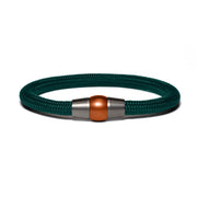 Armband Bi-Color Kupfer - Paracord Dunkelgrün