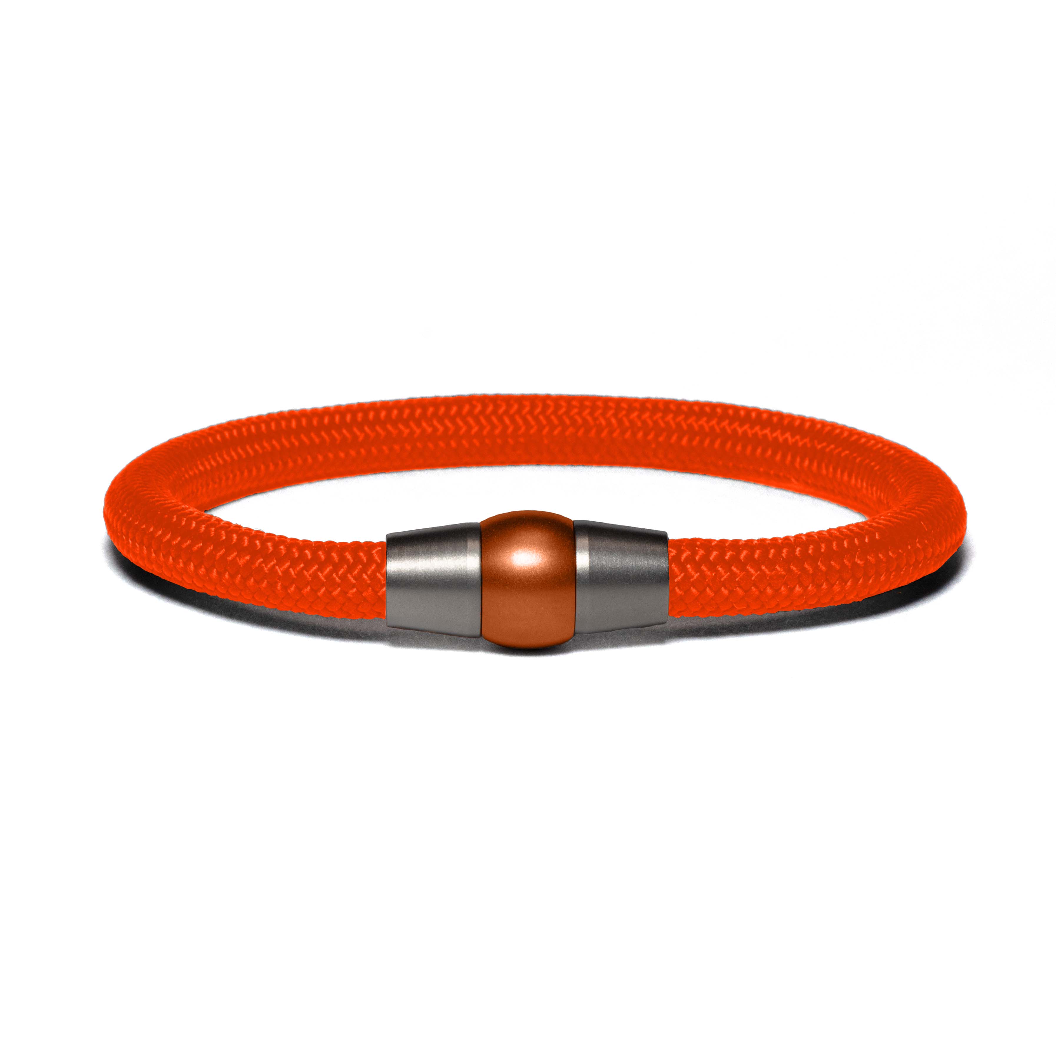 Bracelet bi-color copper - Paracord neon orange