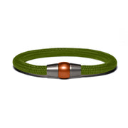 Armband Bi-Color Kupfer - Paracord Olivgrün