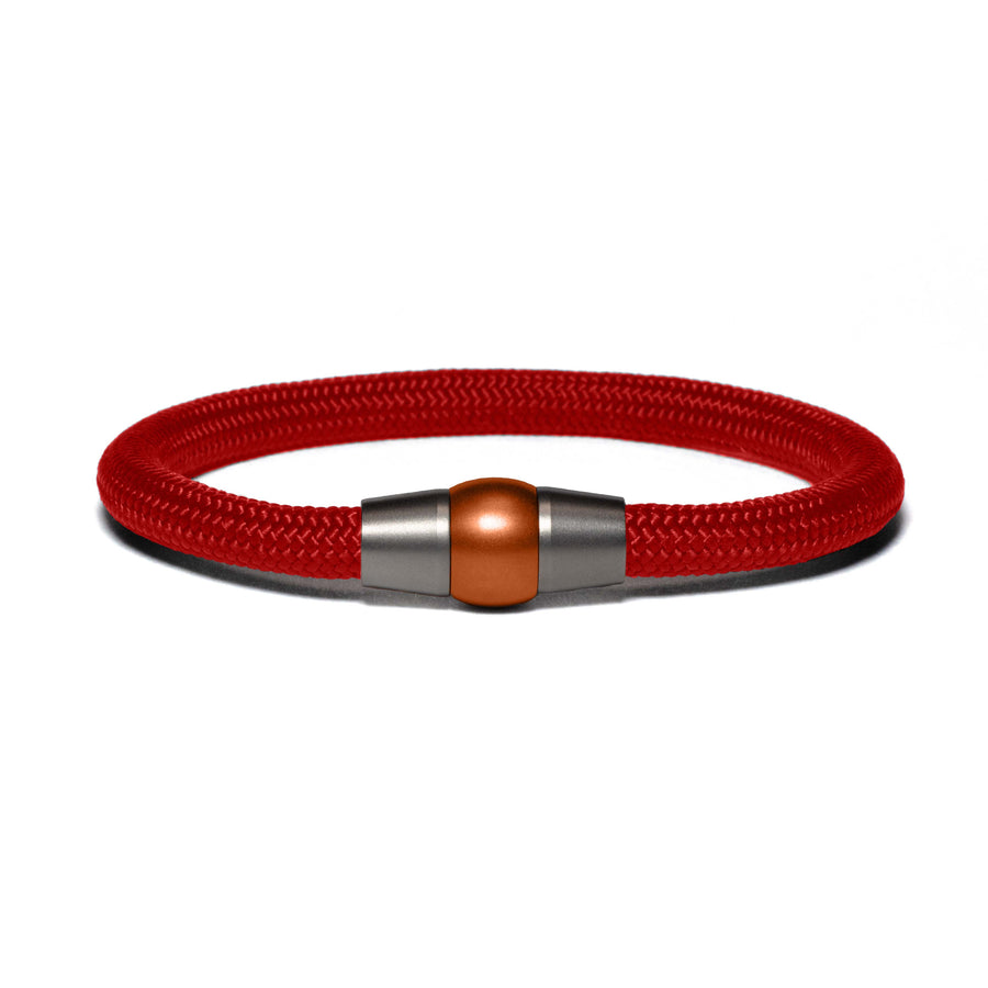 Bracelet bi-color copper - Paracord red