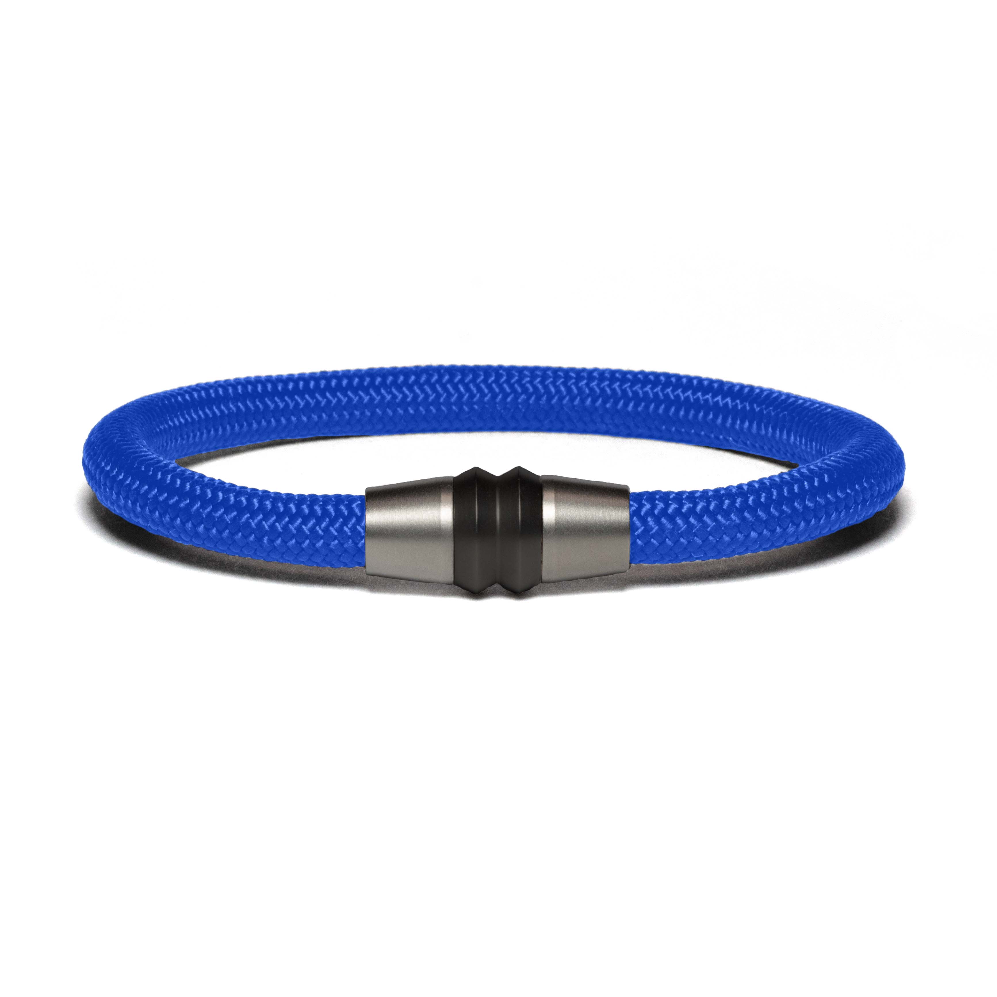 Bracelet bi-color black - Paracord blue