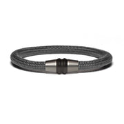 Bracelet bi-color black - Paracord gray
