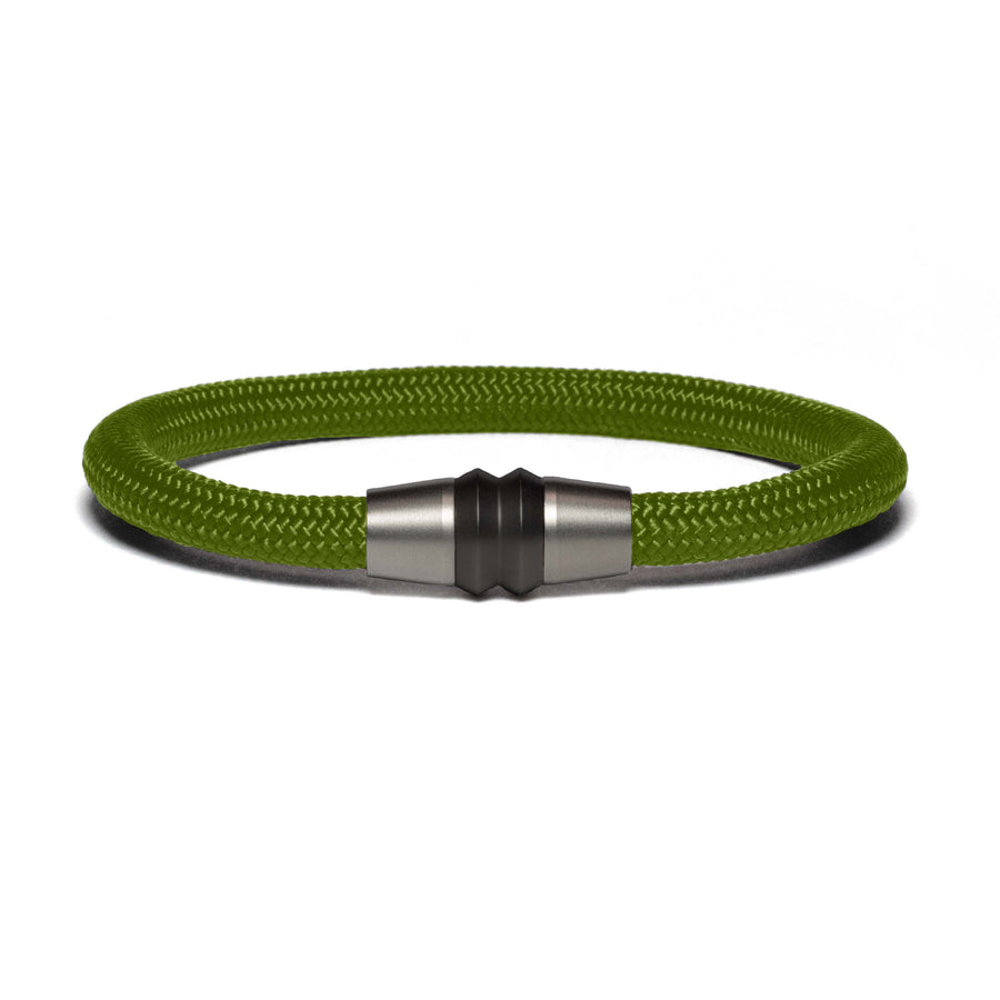 Bracelet bi-color black - Paracord olive green