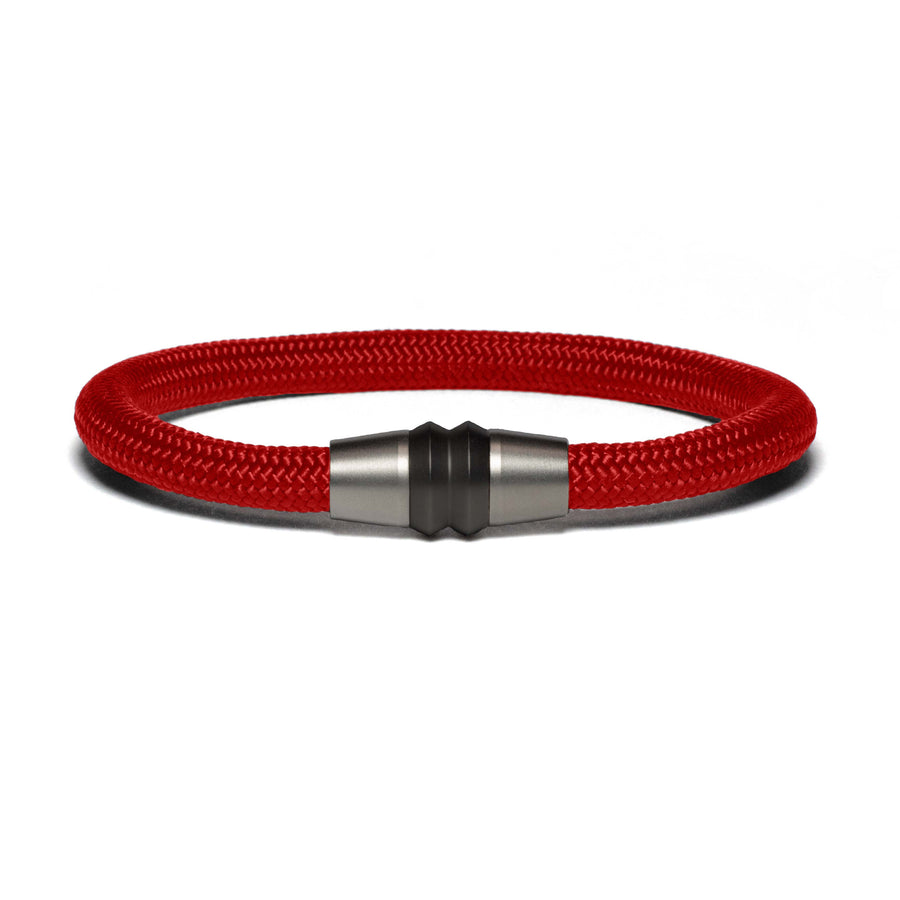 Bracelet bi-color black - Paracord red