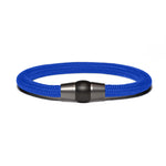 Load image into Gallery viewer, Bracelet bi-color black - Paracord blue
