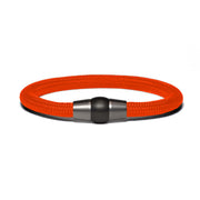 Bracelet bi-color black - Paracord neon orange