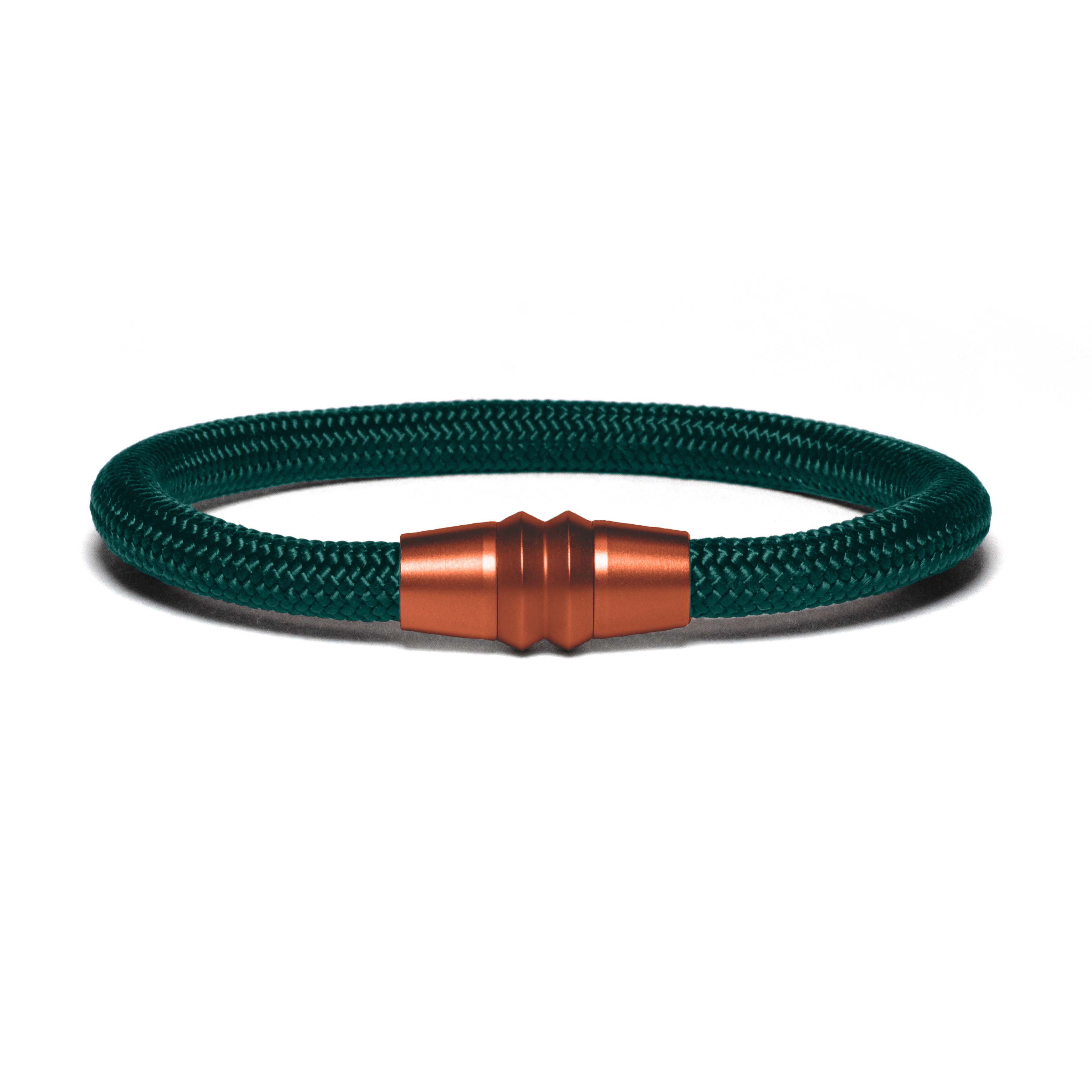 Copper PVD bracelet - dark green paracord