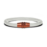 Load image into Gallery viewer, Copper PVD bracelet - white paracord
