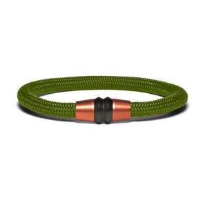 Copper PVD bracelet - olive green paracord
