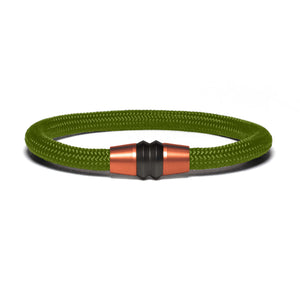 Armband PVD Kupfer - Paracord Olivgrün