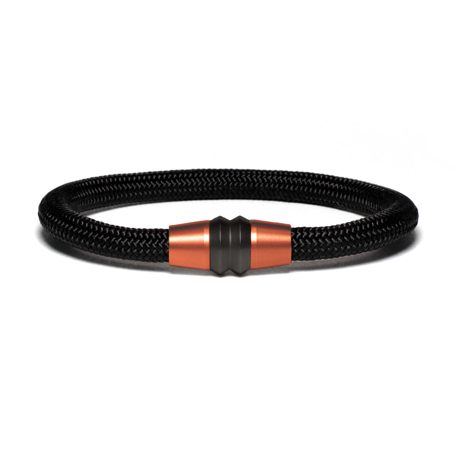 Armband PVD Kupfer - Paracord Schwarz