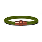 Load image into Gallery viewer, Copper PVD bracelet - olive green paracord
