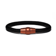 Armband PVD Kupfer - Paracord Schwarz