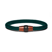 Copper PVD bracelet - dark green paracord