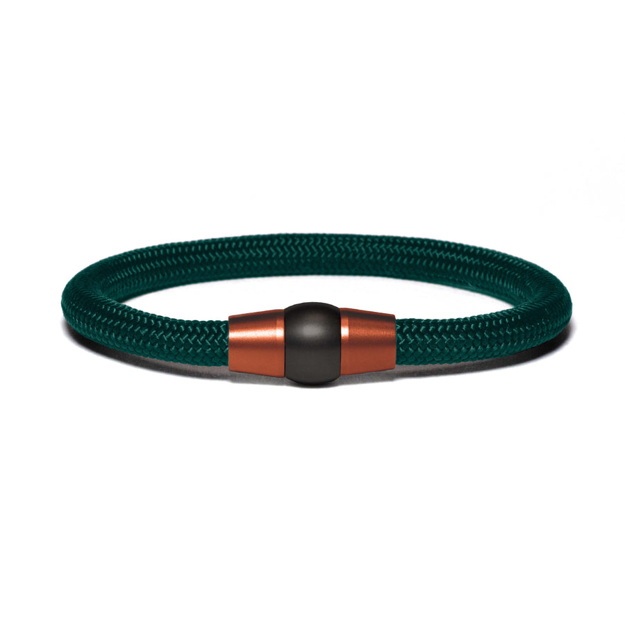 Copper PVD bracelet - dark green paracord