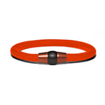 Load image into Gallery viewer, Copper PVD bracelet - neon orange paracord
