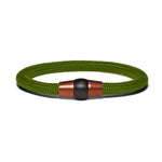 Load image into Gallery viewer, Copper PVD bracelet - olive green paracord
