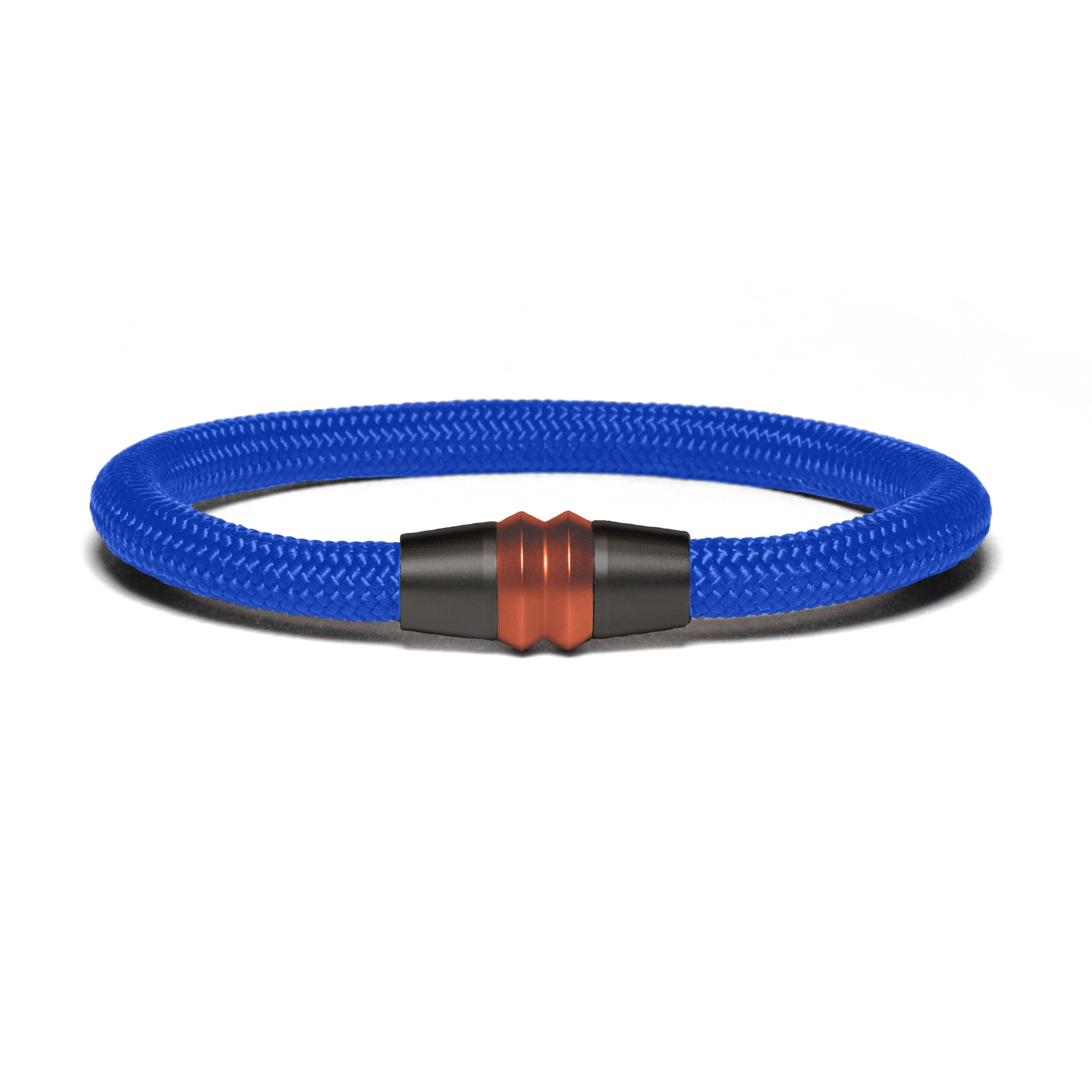 Black PVD bracelet - blue paracord