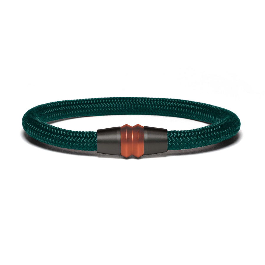 Black PVD bracelet - dark green paracord