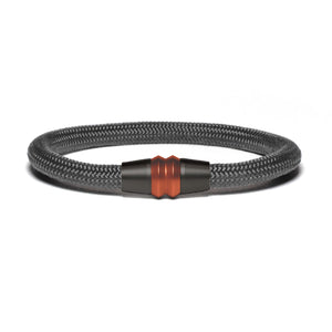 Armband PVD Schwarz - Paracord Grau