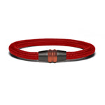 Lade das Bild in den Galerie-Viewer, Armband PVD Schwarz - Paracord Rot

