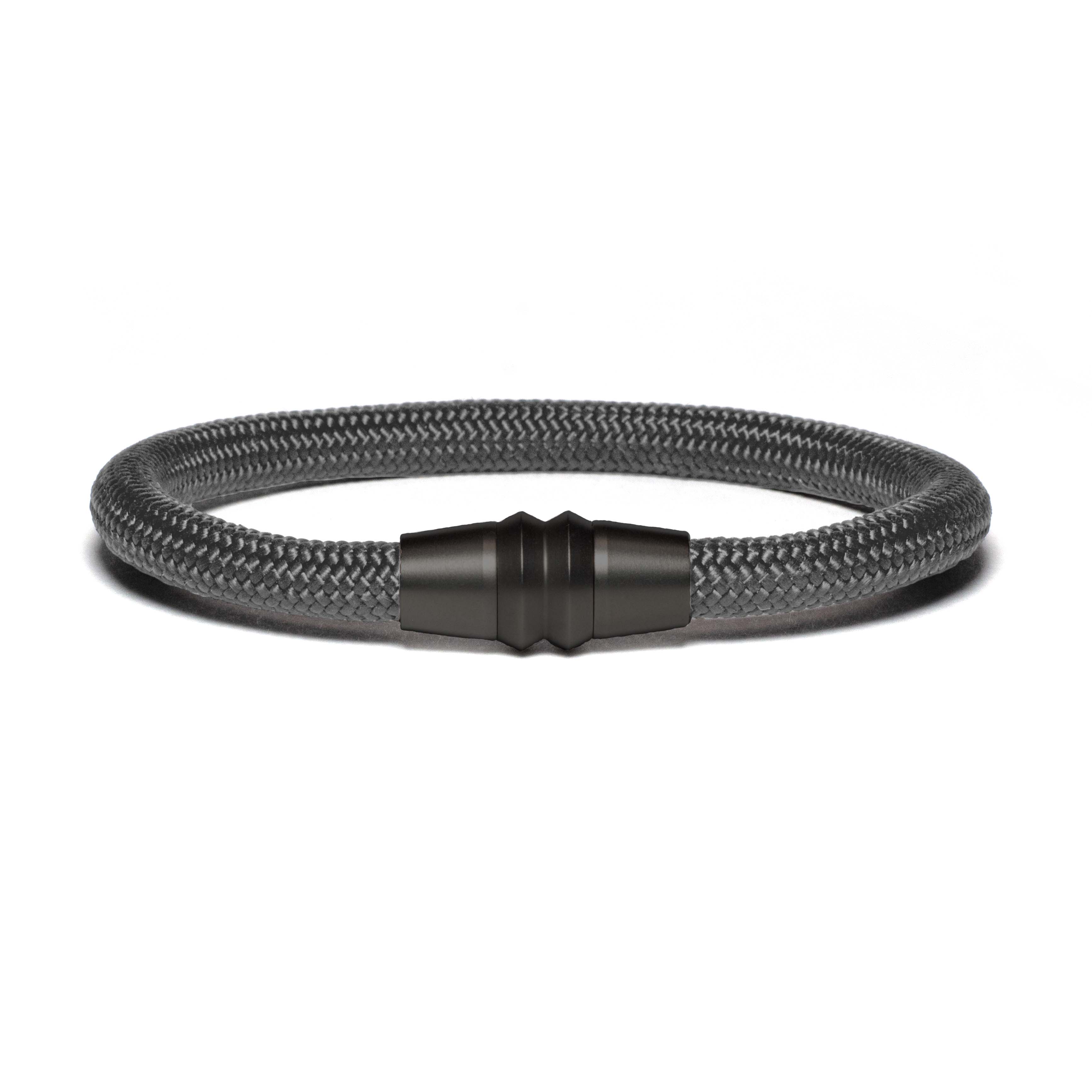 Black PVD bracelet - gray paracord