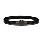 Load image into Gallery viewer, Black PVD bracelet - black paracord

