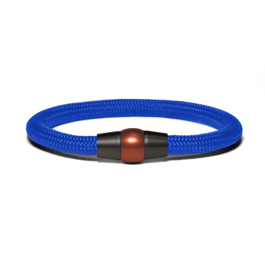 Black PVD bracelet - blue paracord