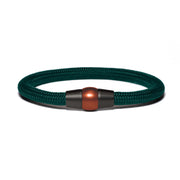 Black PVD bracelet - dark green paracord