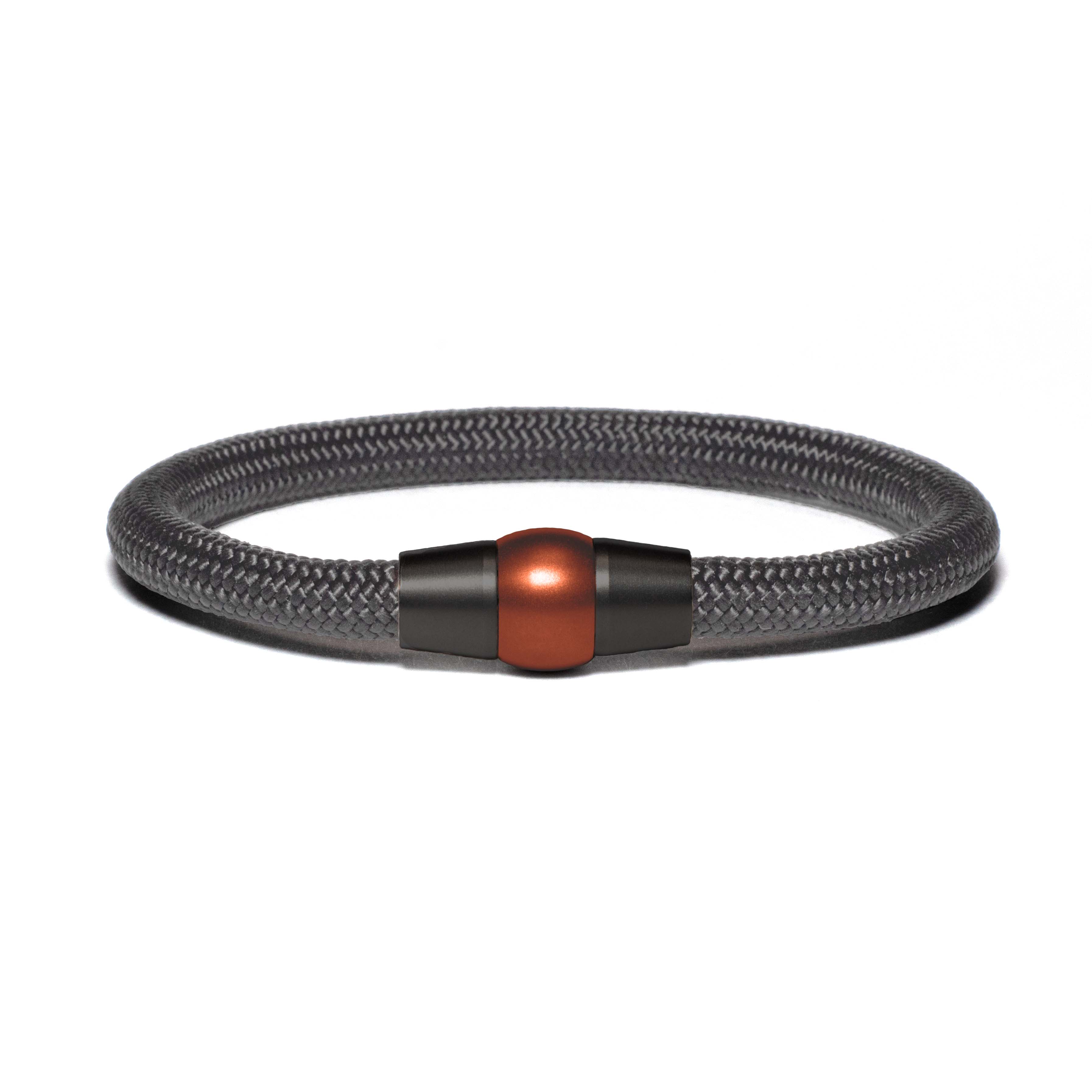 Armband PVD Schwarz - Paracord Grau