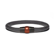 Armband PVD Schwarz - Paracord Grau