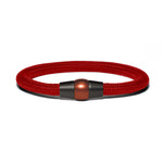 Lade das Bild in den Galerie-Viewer, Armband PVD Schwarz - Paracord Rot
