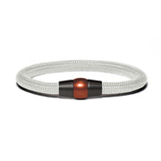 Armband PVD Schwarz - Paracord Weiß