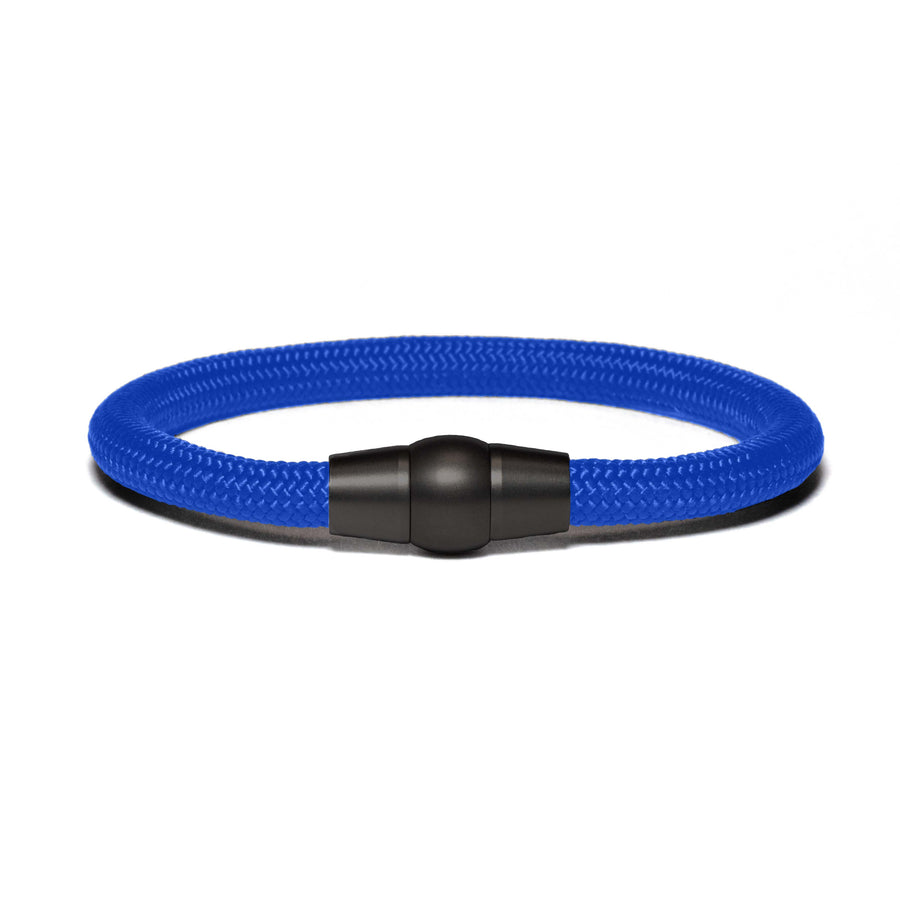 Black PVD bracelet - blue paracord