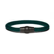 Black PVD bracelet - dark green paracord